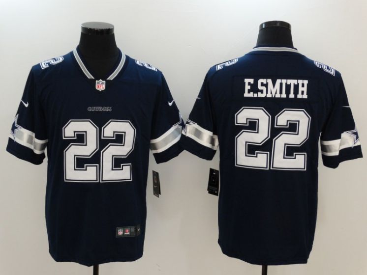 Men Dallas Cowboys 22 E.Smith Blue Nike Vapor Untouchable Limited NFL Jerseys